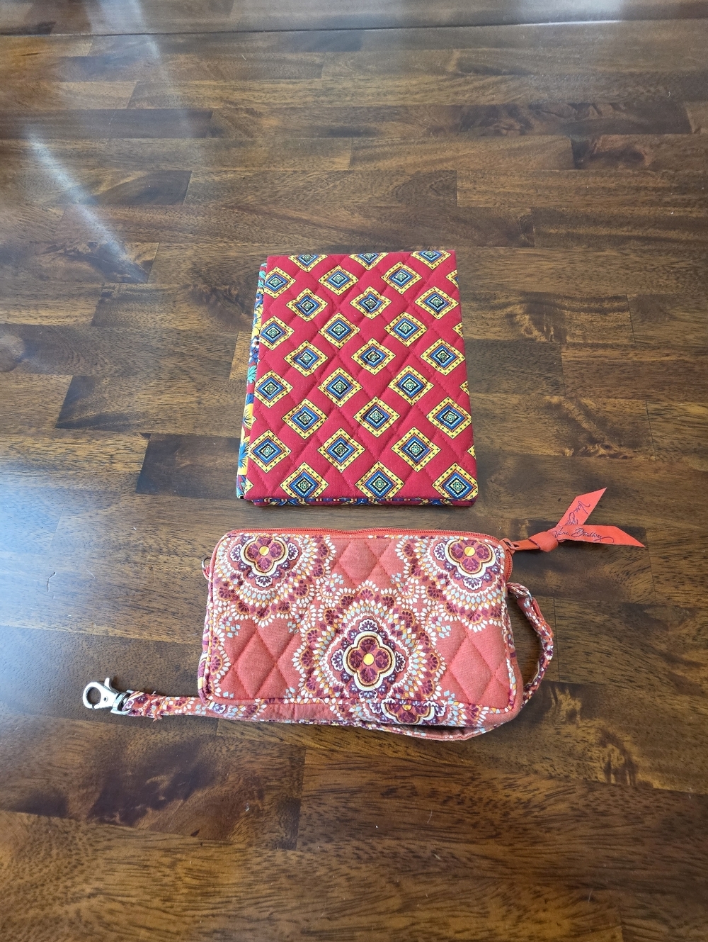 Vera Bradley Quilted Wristlet in Bright‎ Coral And A Vera Bradley Picture Frame